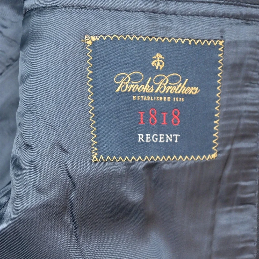 Brooks Brothers 42R 36x30 Blue Glenn Check Reda Wool Italy Made 1818 Regent Suit